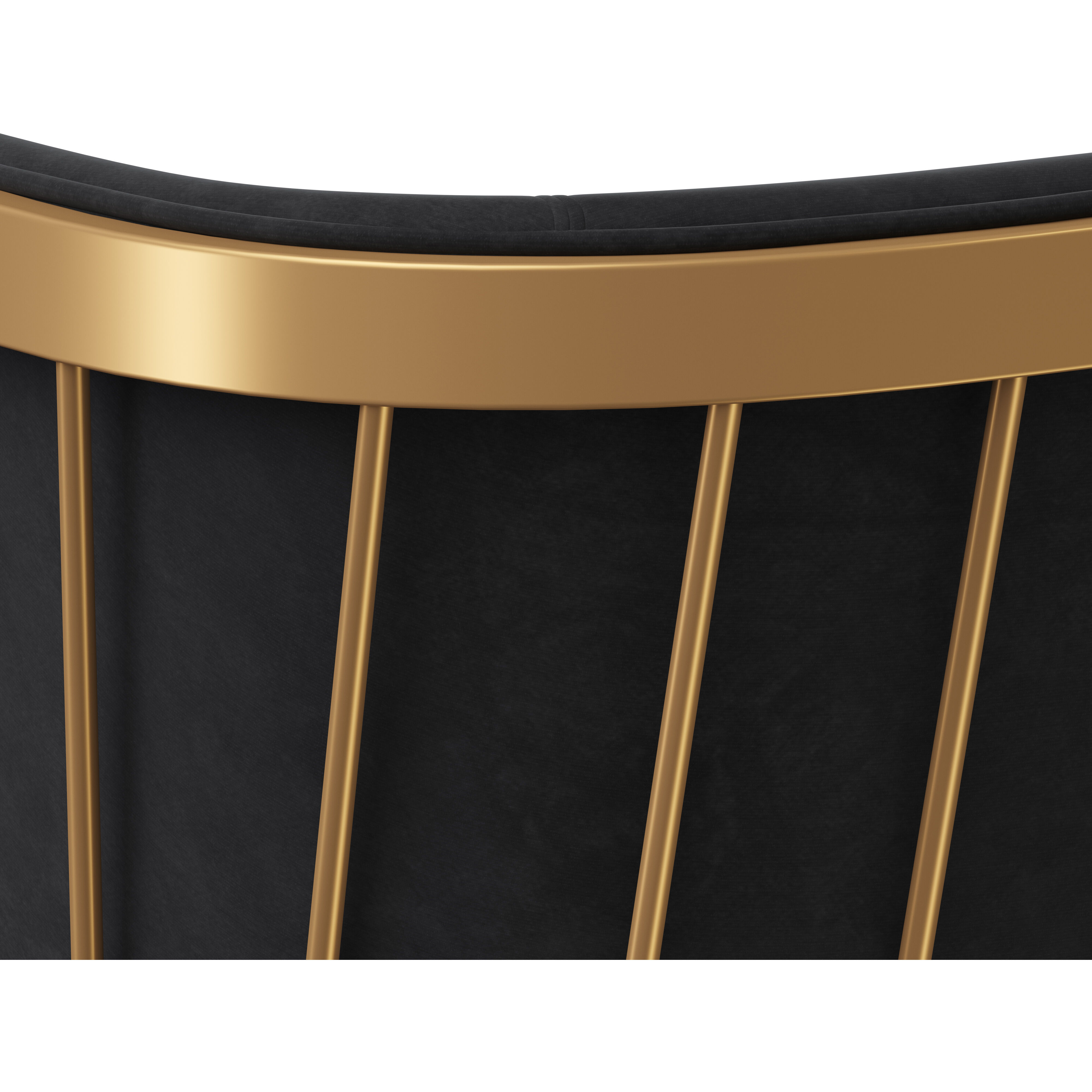 Caily Gold Dining Armchair in Abbington Black